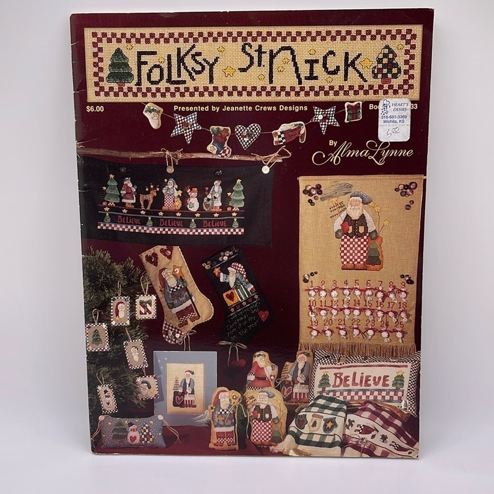 Vintage Alma Lynne Folksy St. Nick Cross Stitch Pattern Booklet